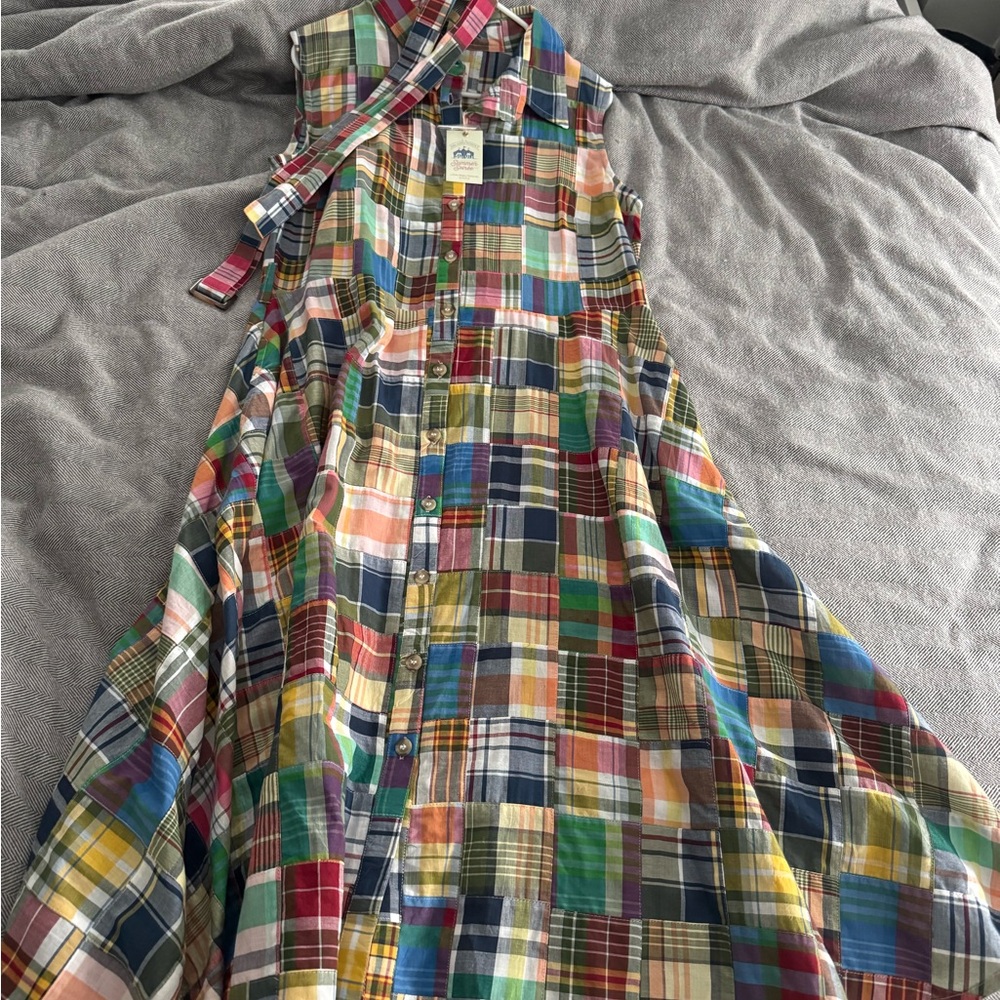 Colorful Plaid Madras Sleeveless Dress